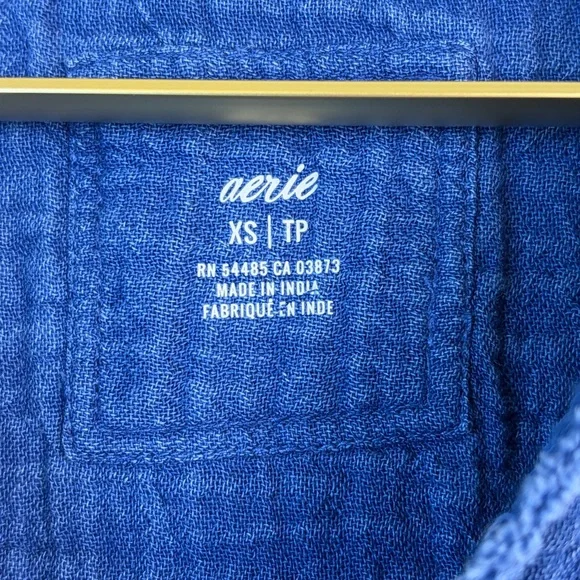 Aerie Gauzy Belted Romper Long Sleeve Oversized With Pockets XS - Picture 5 of 13